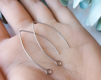 Stainless Steel Ear Wires, Jewelry Supply, Long Dangle Design