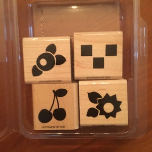 チェリー、チェック、ポーズ Stampin' Up! 販売終了: 「チェリー、チェック、ポーズ」ラバースタンプ 4 個セット