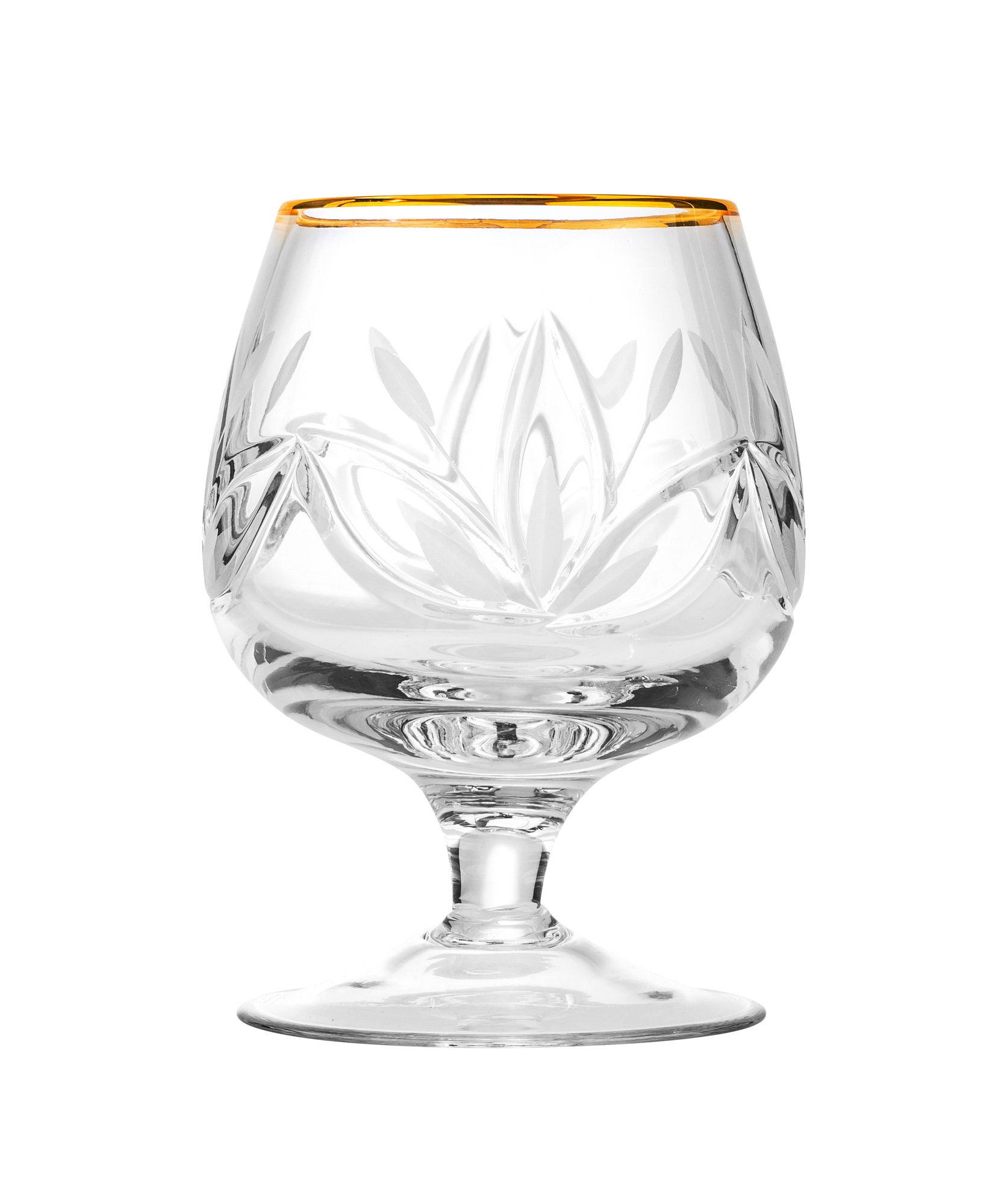 Neman 7oz 200ml Brandy Snifter Glass With Gold Rim, Hand-cut Crystal Glass  Set, 6EA/SET - Etsy
