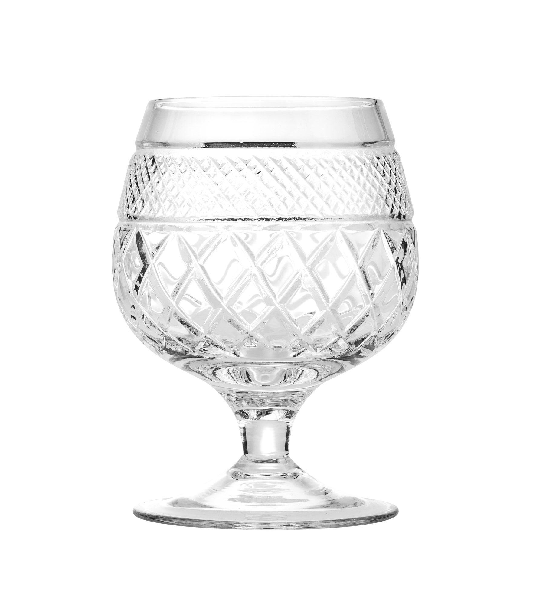 Neman 7' Brandy Snifter Glass With Gold Rim, Hand-cut Crystal