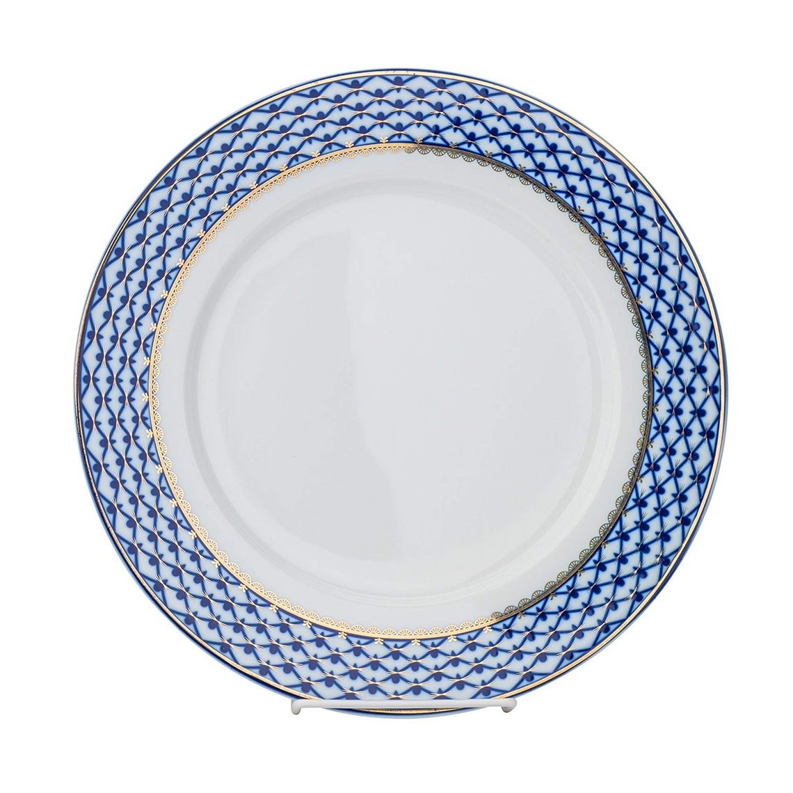 Fine Porcelain Cobalt Net Dinner Plate Vintage Etsy