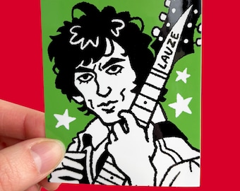 George Harrison Guitar Glossy Vinyl Sticker