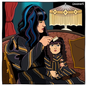 Nadja and Doll - What We Do in the Shadows - Square Print