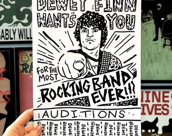 Dewey Finn School of Rock A4 Illustrated Print