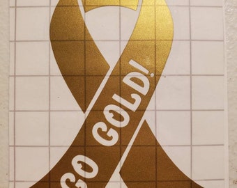 GO GOLD Pediatric Cancer Awareness Car Window Decal