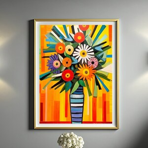 Abstract Floral Artwork, Abstract Botanical Digital Download, Abstract Flower Painting Printable, Modern Art, Home Decor Housewarming Gift
