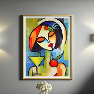 Abstract Woman Face Painting, Abstract Art Figurative, Abstract Face Print, Abstract Woman Face Art Download, Colorful Abstract Art Gift