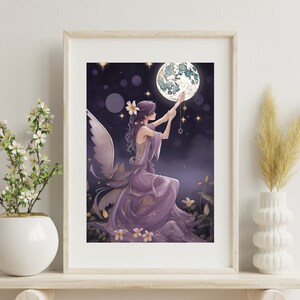 Night Fairy Wall Art Print, Printable Gallery Wall Art, Bedroom Decor ...