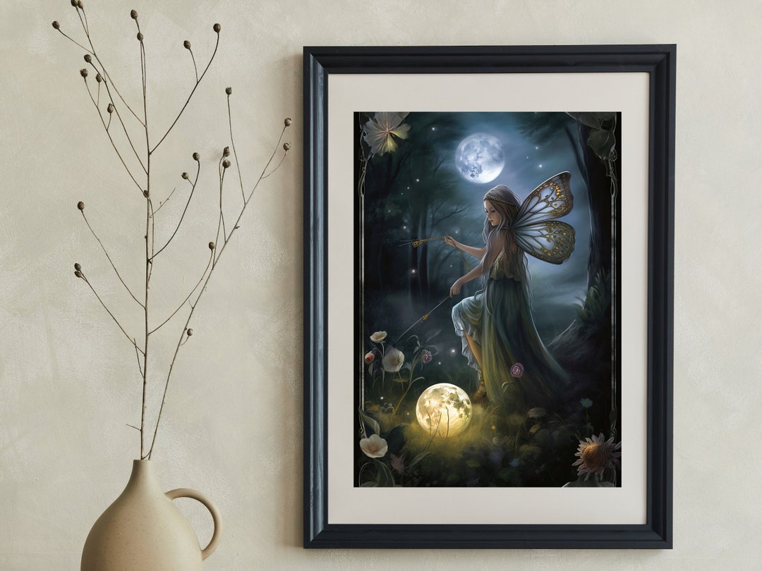 Night Fairy Wall Art Print, Printable Gallery Wall Art, Bedroom Decor ...