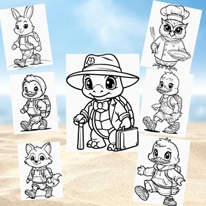 animal adventures colouring pages