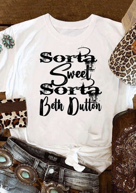 Sorta Sweet Sorta Beth Dutton Shirts Women Long Sleeve Pocket Tshirts TV Show Graphic Gifts Blouses