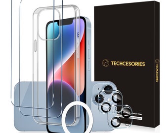 5in1 clear case bundle compatible with iphone 14 promax plus includes 1 clear case 2 screen protectors and 2 camera protectors