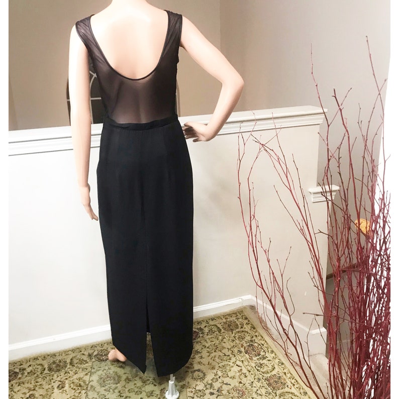 Scott McClintock 1980\u2019s Black Lace Top Gown