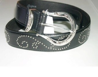 Brighton black leather belt