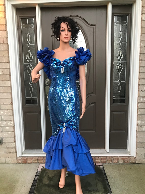 Vintage 1980’s Alyce Designs, electric blue sequin