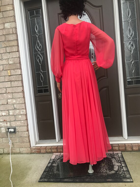 1970’s Jack Bryan Peach Chiffon/nylon Gown
