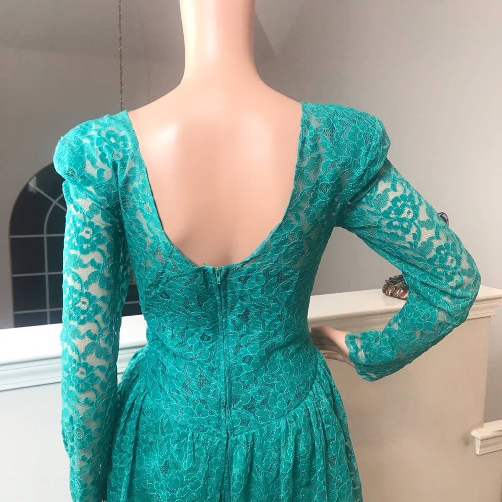 Vintage Green Lace Peplum Dress - Etsy