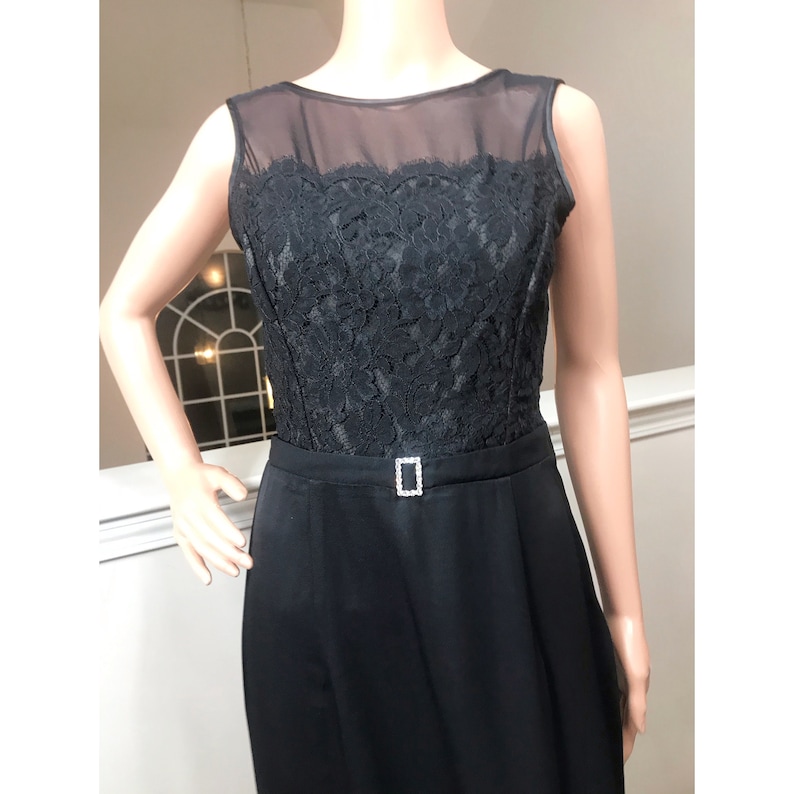 Scott McClintock 1980\u2019s Black Lace Top Gown