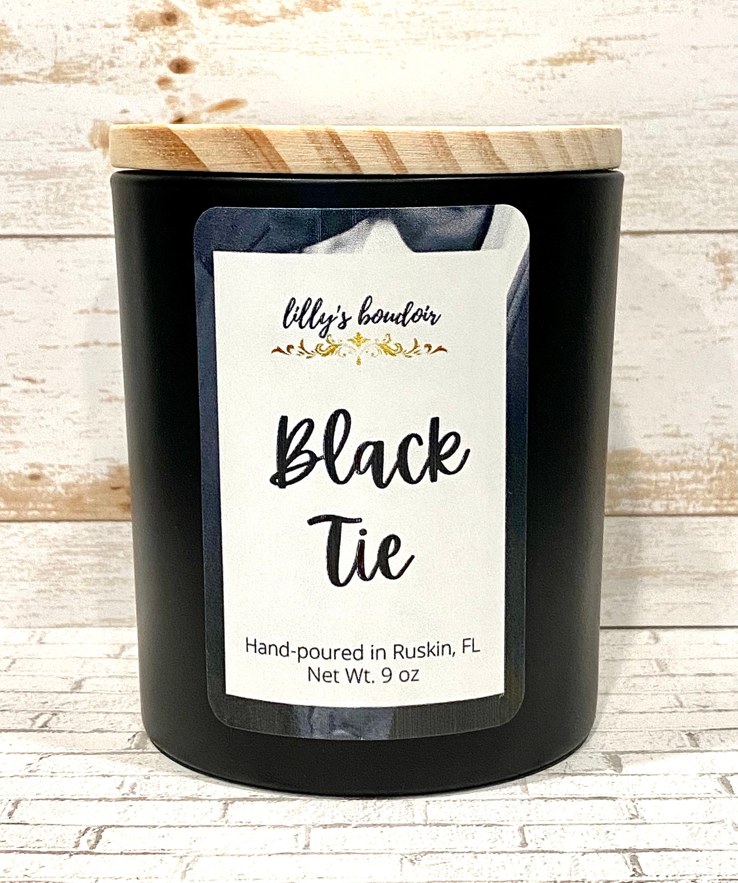 Masculine Black Tie Scented Candle Etsy