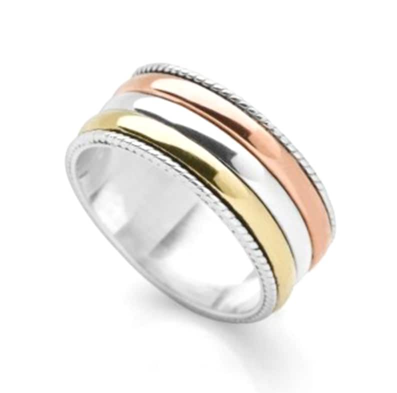 Spinner Ring Brass Thumb Ring Mother Gift Ring All Size Meditation Ring,Statement Ring 925 Sterling Silver /& Band Ring Copper Handmade