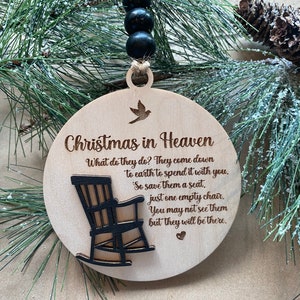 Christmas in Heaven memorial ornament-  beautiful- 1/4 inch thick backing-- personalization available