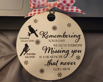 Grandma and Grandpa Memorial Christmas ornament