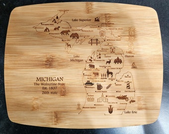 State of Michigan file with cities, places, and art work