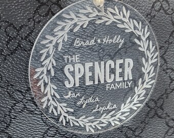 Family Christmas ornament - custom names