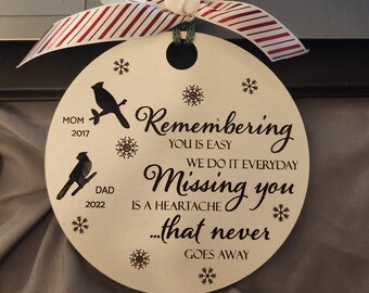 Mom and Dad Memorial Christmas ornament