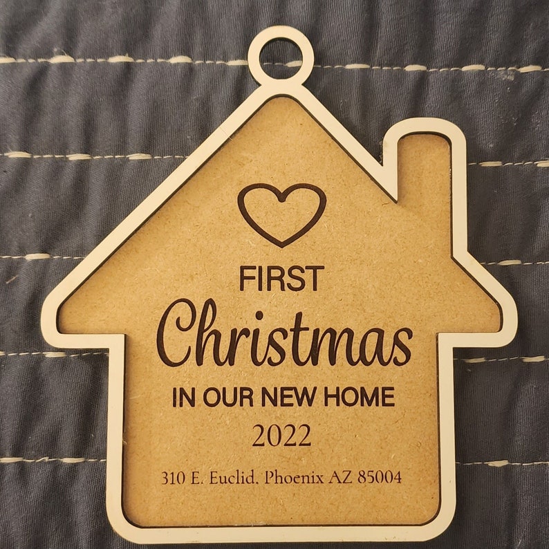 SVG First Christmas in Our New Home Ornament blank Year and Address
