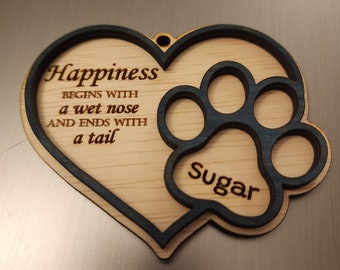 Digital file SVG - Pet paw print ornament (customized)