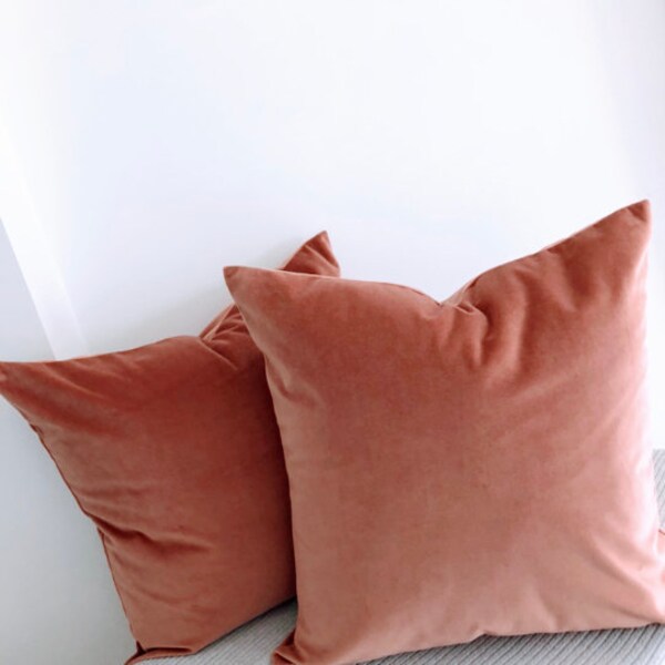 Dusky Pink  Luxury  Velvet Cushion Covers  Set of 2 - 45x45cm