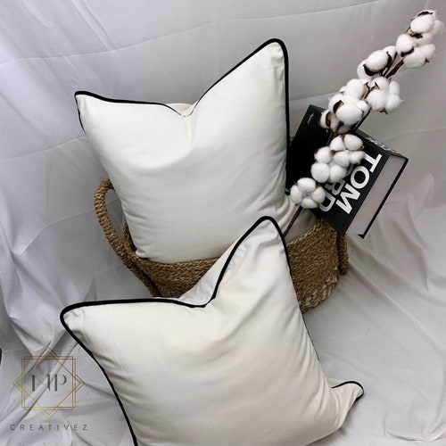 Set of Two Luxury Black Velvet Cushion Covers 45x45cm Etsy