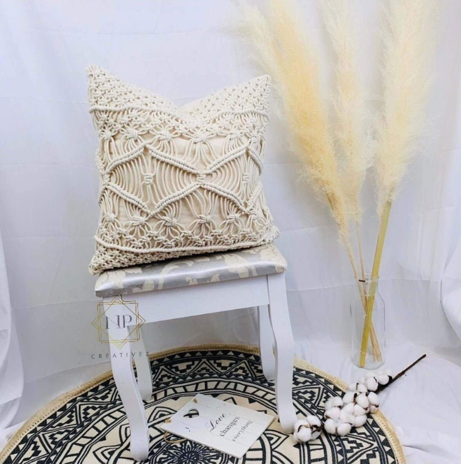 Quality Natural Macrame Cushion Cover Boho Cushion Cover Etsy