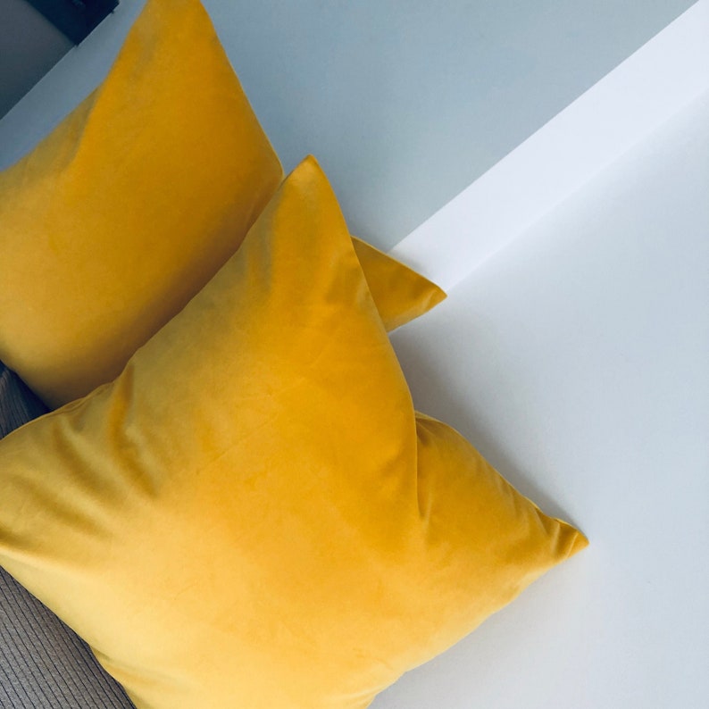 Yellow Luxury Velvet Cushion Covers Set of 2 45x45cm Etsy