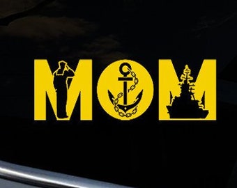 Sailor Mom Decal Proud Sailor Mom Laptop Sticker Car Decal Bottle Appliance Funny Window Bumper Sticker