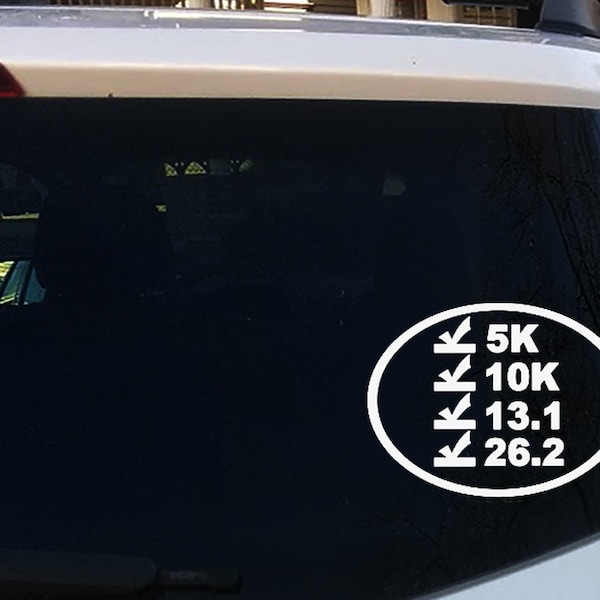 5K 10K 13.1 26.2 Car Decal Half Marathon Finisher Marathon Runner Check List Vinyl Window Decal Bumper Sticker