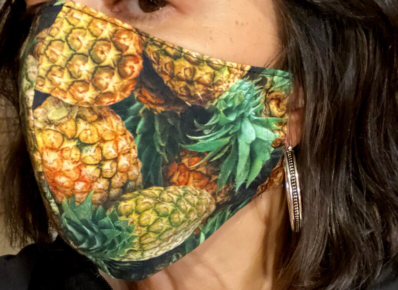 Fresh Pineapples Face Mask Reusable Pineapple Mask Two - Etsy