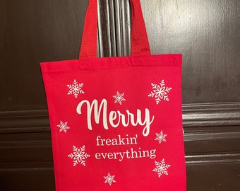 Canvas Bag, Christmas Gift Bag, Christmas Tote Bag
