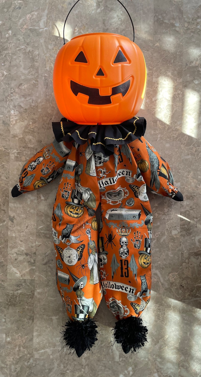 Halloween Pumpkin Man, Jack-O-Lantern Man, Halloween Doll, Halloween Decoration Decor, Trick-Or-Treat, Halloween Bucket, Candy Bucket image 3