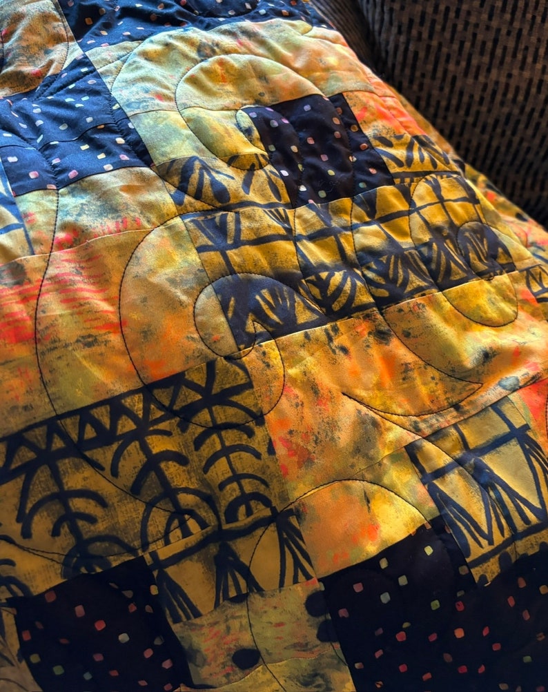 Bright, Unique Quilt, 84 x 66 image 10