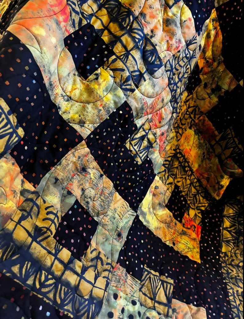 Bright, Unique Quilt, 84 x 66 image 9