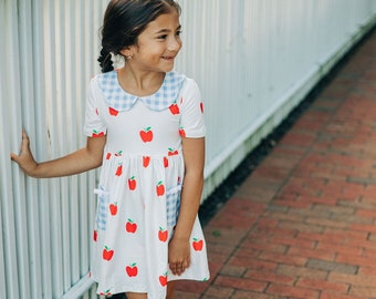 First Day of School Dress, Back to School Dress, 1st Day of School Outfit, Granddaughter, Niece, Toddler, Kindergarten, Preschool, 1st Grade