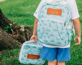 Boys Backpack, School Bag, Lunch Bag, Dinosaur Backpack, Monogrammed, Personalized, Embroidered, Kids, Kindergarten, Preschool, Pre-K,