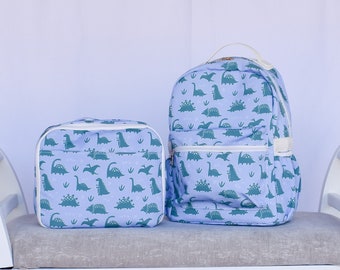 Boys Backpack, School Bag, Lunch Bag, Dinosaur, Monogrammed, Personalized, Embroidered, Kids, Dino Backpack