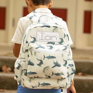 Jungen Rucksack, Schultasche, Lunch Bag, Passender Rucksack, Hai Lunch Bag, Hai, Mit Monogramm, Personalisiert, Kinder, Haie Rucksack