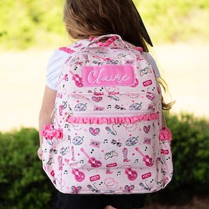 Pop star - sac à dos personnalisé - sac à dos pour enfants - sac à lunch - sac à dos assorti - monogramme - brodé - maternelle - préscolaire - préscolaire