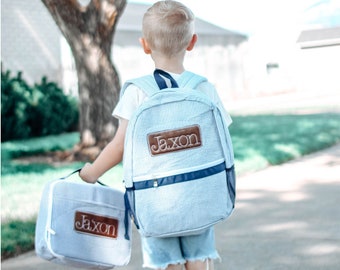 Personalized Backpack, Kids Backpack, Lunch Bag, Matching Backpack, Seersucker Backpack, Monogrammed, Kindergarten, Preschool, Pre-K