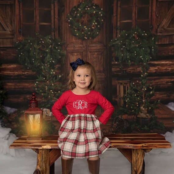 plaid christmas dress baby