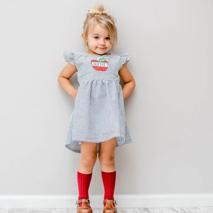 Apple Dress, School Dress, Girls Apple Dress, Preschool, Pre-K, Kindergartener, 1st Grade, 2nd Grade image 2